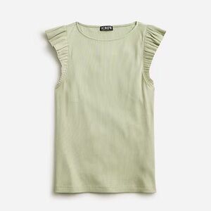 NWT J Crew Vintage rib ruffle boatneck tank top